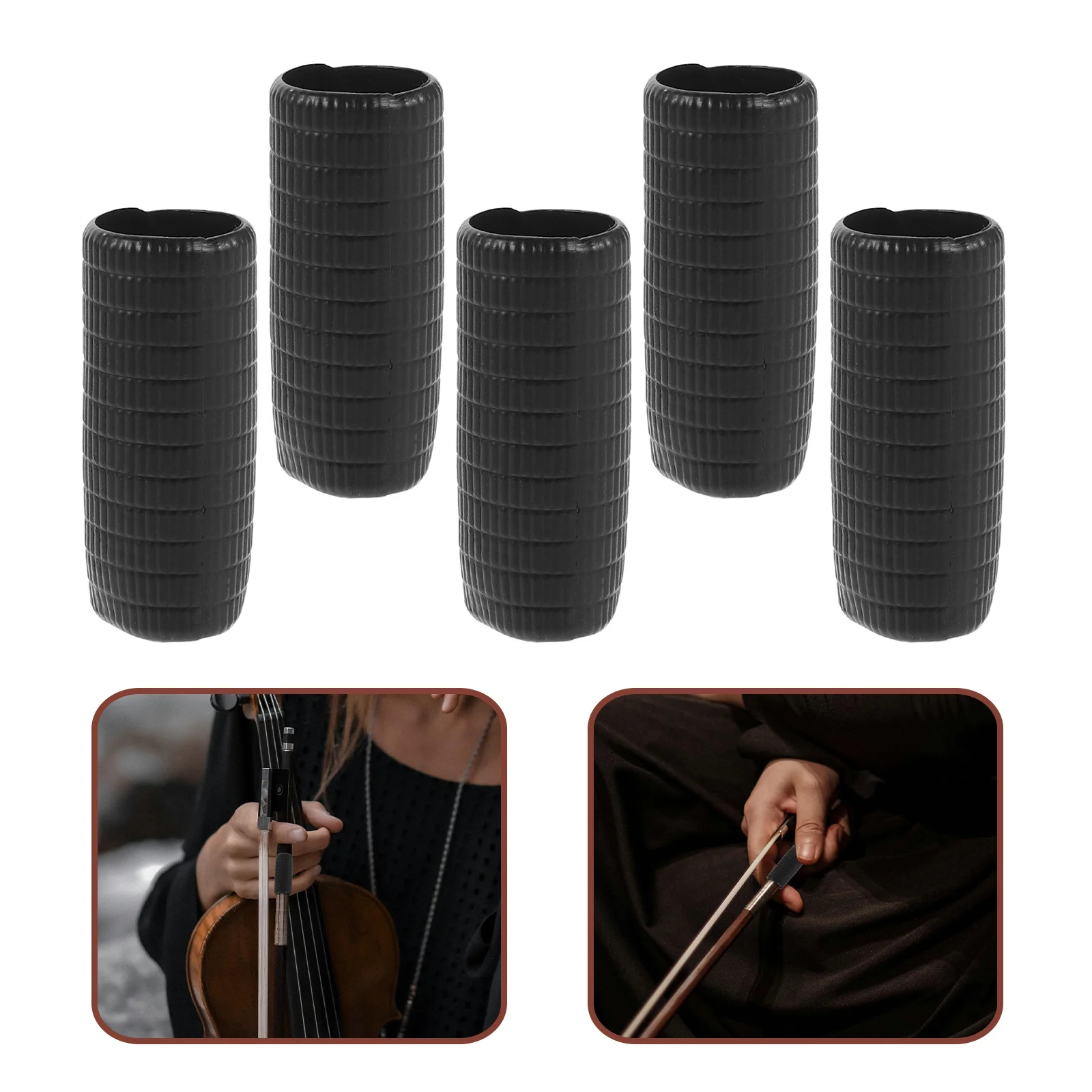 

5pcs Violin Bow Rubber Replacement For Viola Cello Practice Performance String Instrument Accessories Bow Grip Tool Durable