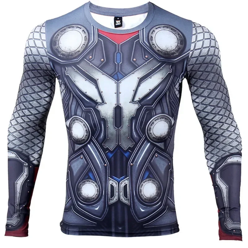 Thor 3D printed T shirts men compression shirt hero cosplay long sleeve tops male gym Fitness bodybuilding clothes MN1