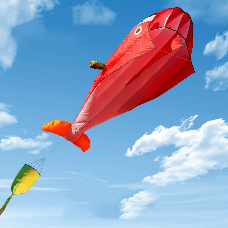 Cometa voladora con forma de ballena y delfín gigante 3D de 2,2 metros, parafoil, Software deportivo, cometa de playa para parapente, juguetes al