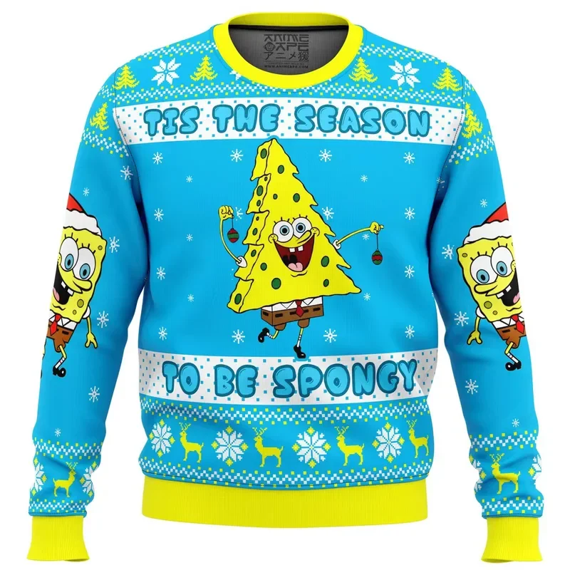 2025 teinte veau Spongebob Nickel amygdalon moche chandail de Noël mode femmes hommes pull dessin animé Anime Couple Sweat xs-6XL