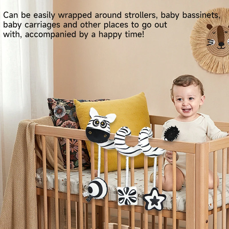 New Baby Crib Hanging Rattles Toys Cute Activity Spiral Crib Stroller Car Seat Travel Toys Early Education Toy for Toddler Gifts