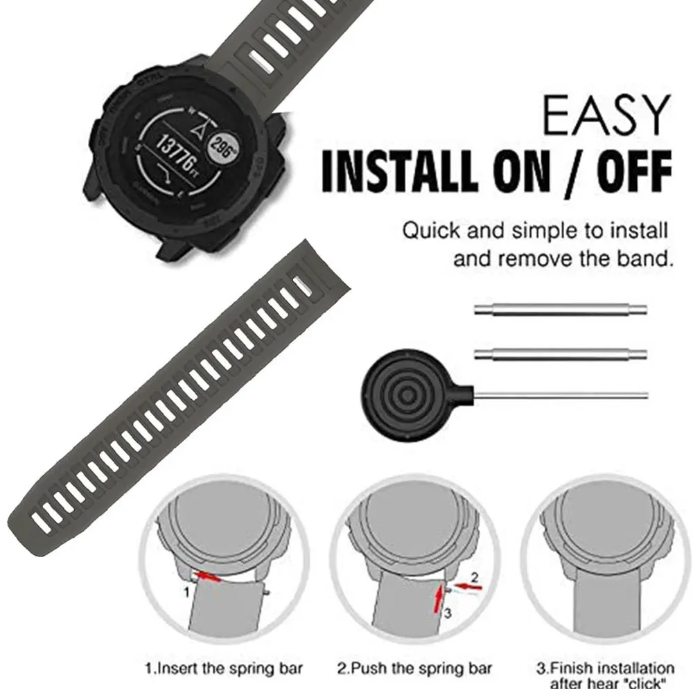 สายรัดข้อมือซิลิโคน + เคสสำหรับ Garmin Instinct สายรัดสมาร์ทวอท์ชหัวเข็มขัดพลาสติกสำหรับ Garmin Instinct ฝาครอบป้องกัน