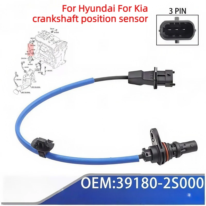 

2pcs 39180-2S000 Crankshaft Position Sensor for Hyundai for Sonata