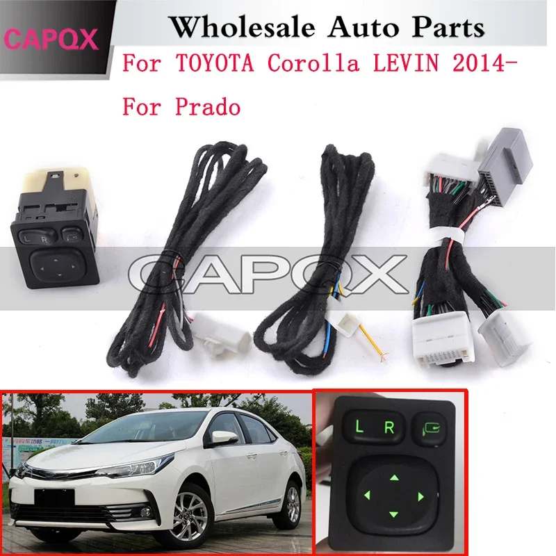 CAPQX 28pin Side Rear View Mirror Folding Switch button Connector Wiring Harness Cable For TOYOTA Corolla LEVIN 2014 For Prado