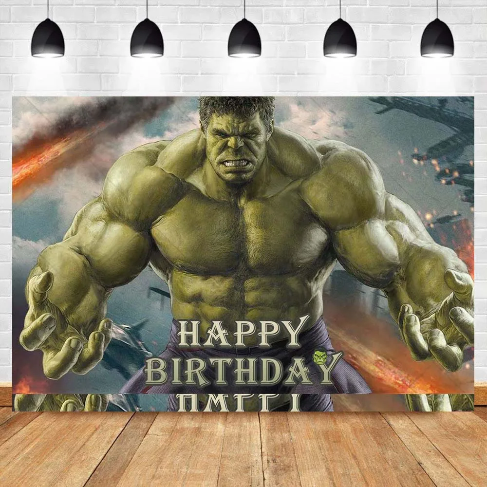 Hulk Avengers Marvel Super Heroes Kids Birthday Party Backdrop Custom Hero Theme Baby Room Decorate Photography Props Background