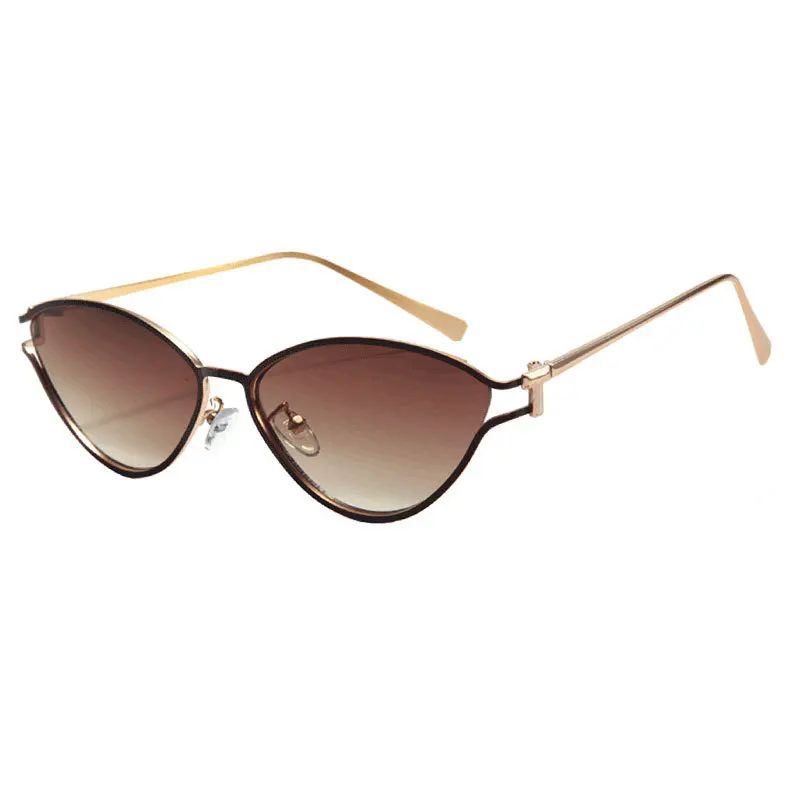 

Brand Small Cat Eye Sunglasses Women Luxury 2025 Unique Metal Frame Brown Sun Glasses Trendy UV400 Eyewear Shades Vintage