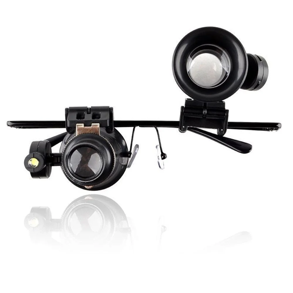 20x المكبرة العين المكبر نظارات العدسة عدسة الجواهري ساعة إصلاح مصباح ليد مع CR1620 زر خلية البطارية ساعة الملحقات