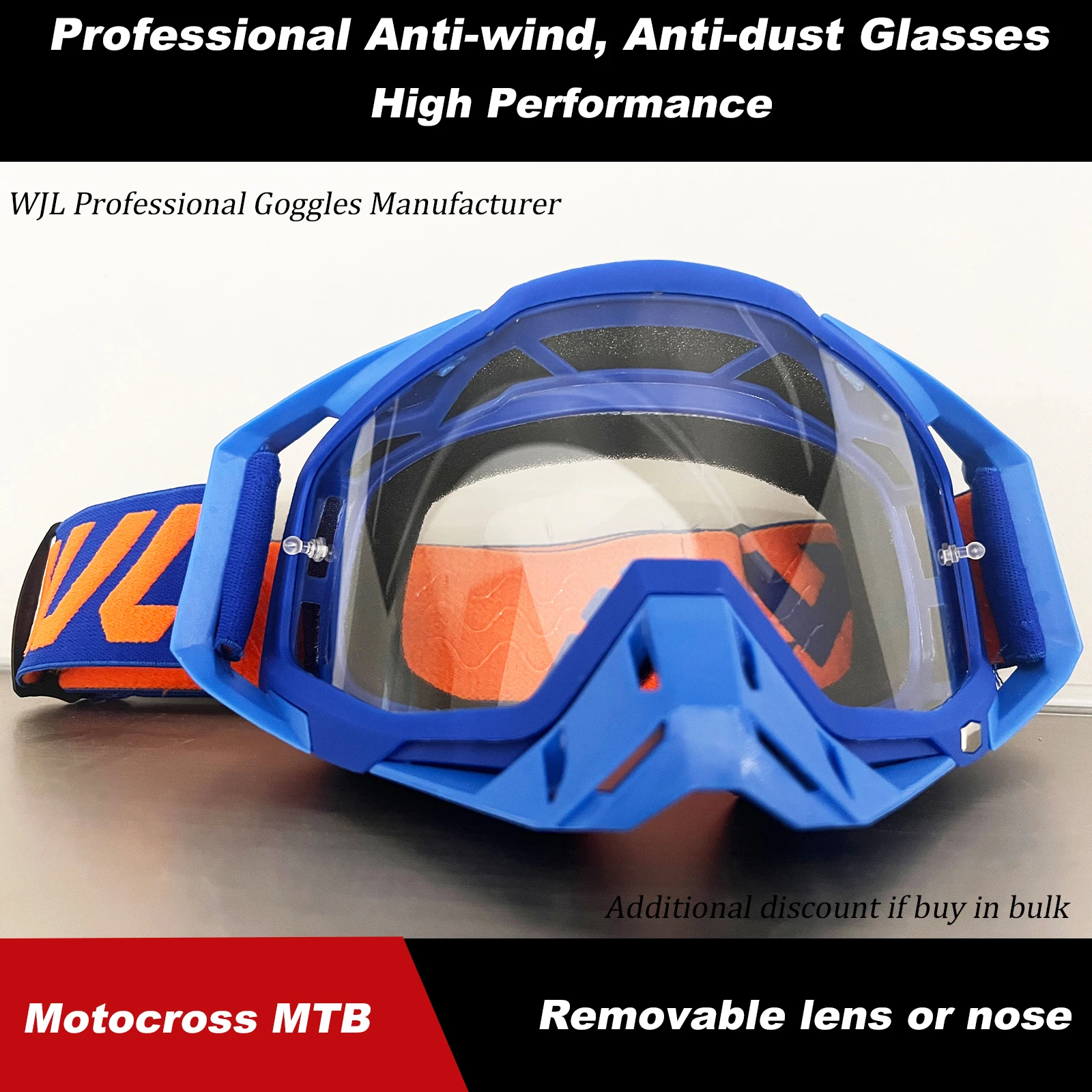 Latest Hot WJL Motocross Goggle Glasses MX Off Road Masque Helmets Goggles Ski Sport Gafas for Motorcycle Dirt Bike Glasses