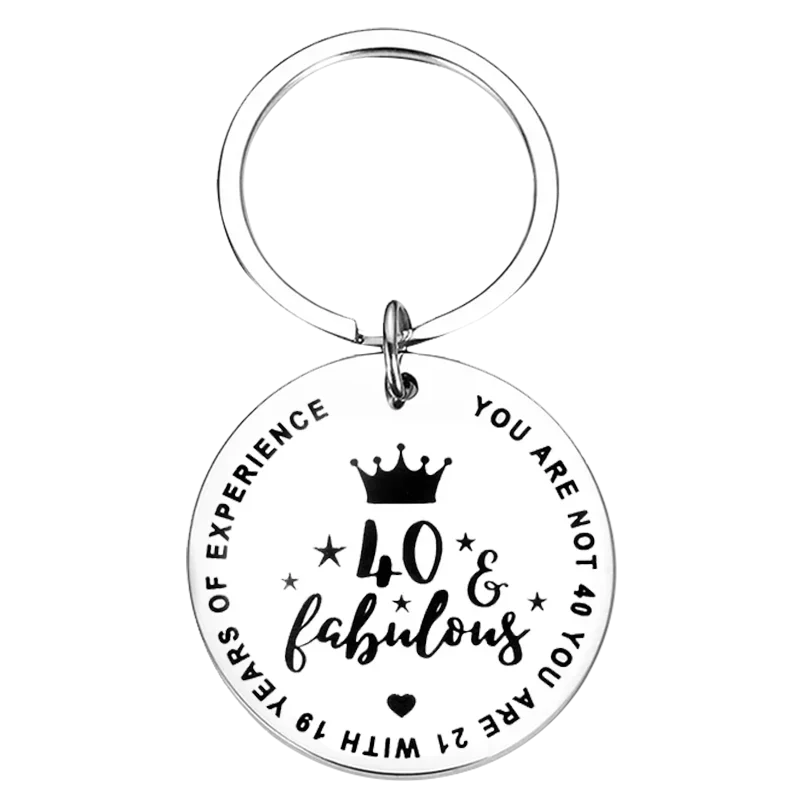 Porte-clés pendentif pour cadeaux d'anniversaire, cadeaux de joyeux anniversaire, cadeaux d'équitation clés, cadeaux inspirants, 40e anniversaire