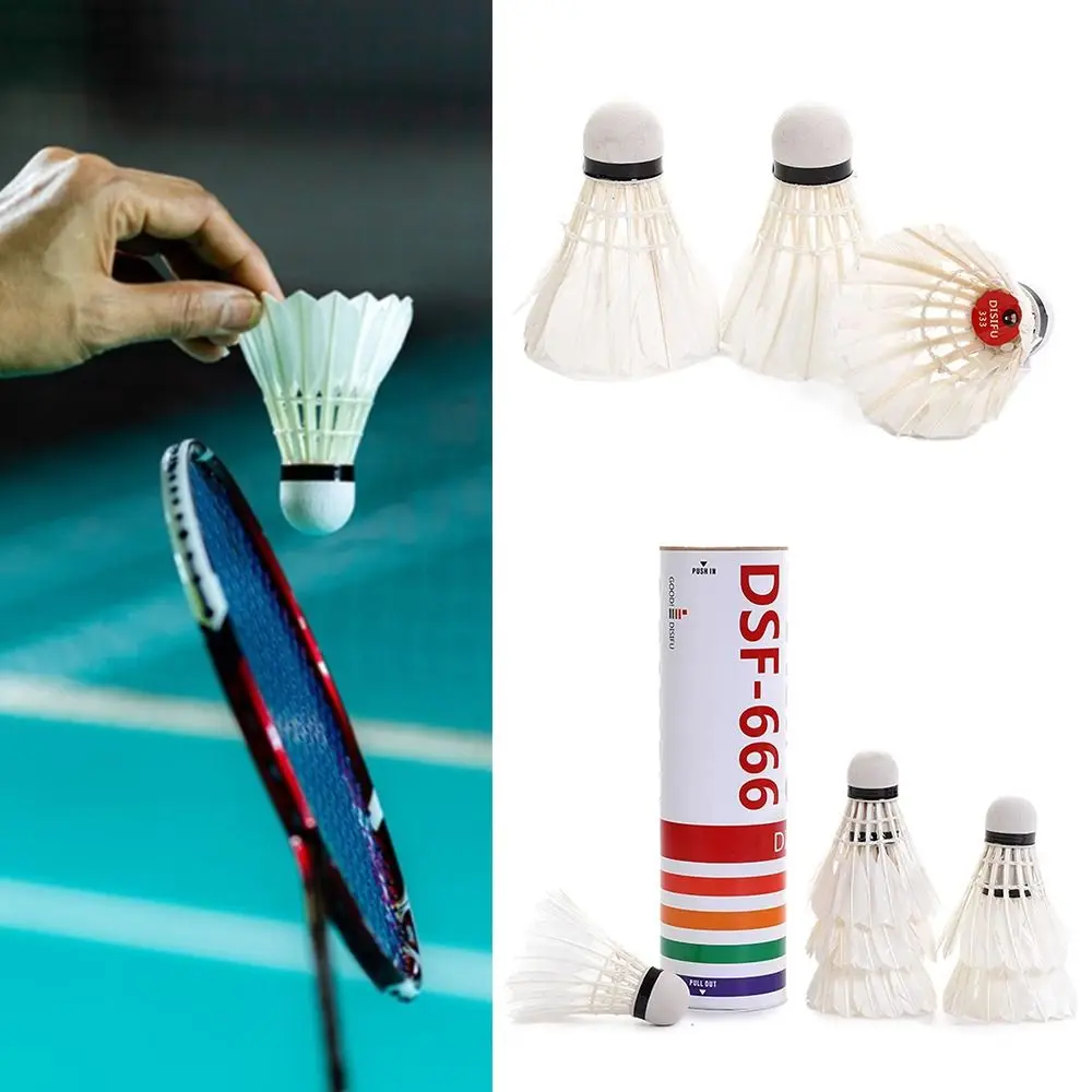 Afbeelding 3: 3/6PCS Wit Schuimkop Sportaccessoires Trainingsbenodigdheden Shuttle Bal Windbestendigheid Eendenveren Badminton