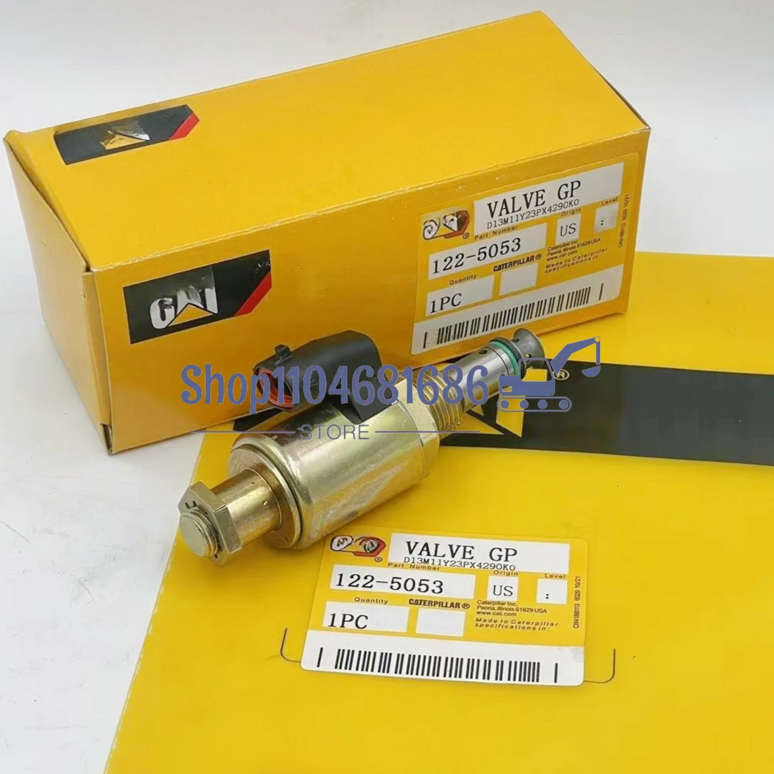 

122-5053 1225053 Stop Solenoid Valve for Caterpillar 322C 325C E325C E322C 570B 580B 3126B Solenoid