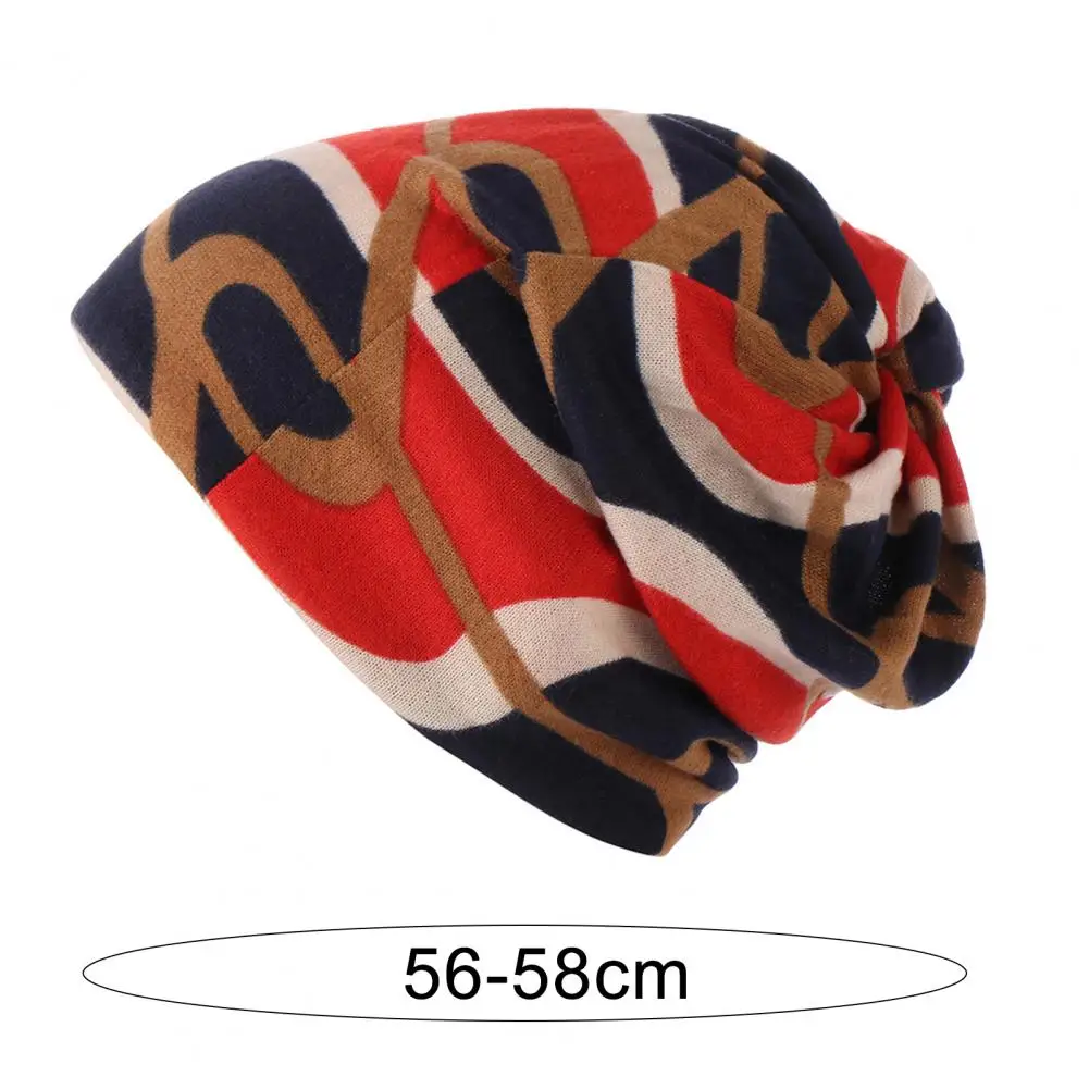 Gorro elástico con estampado de moda para mujer, bufanda sin ala, multiusos, costuras finas, a prueba de viento, protección solar para exteriores, Invierno