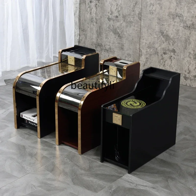 Sofa and Tea Table Economical Sauna Massage Bathroom Cabinet Beauty Manicure Middle Foot Bath Sofa Corner Tea Table