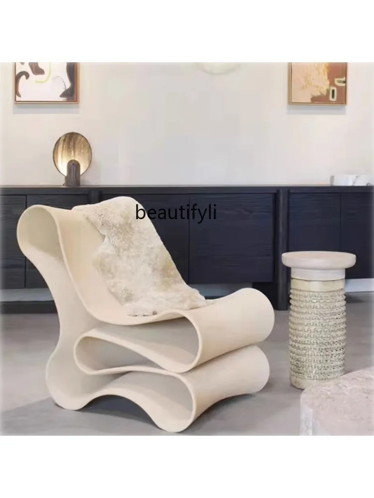 Customized Modern Minimalist FRP Noodle Chair Nordic Designer Creative Strange Shape Armchair  living room  furniture