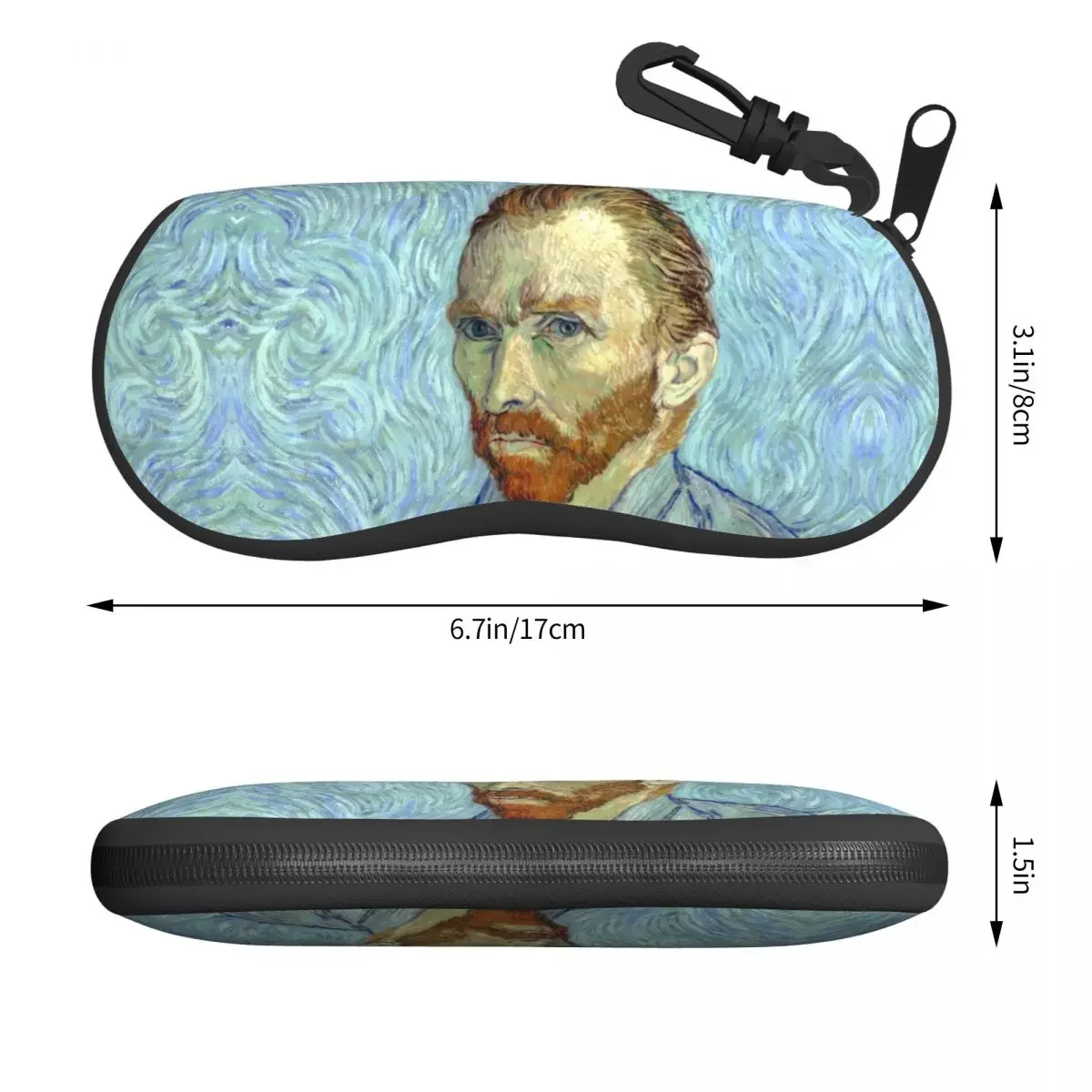 Self-portrait Of Vincent Van Gogh Sunglasses Soft Case Neoprene Zipper Shell Eyeglass Case Custom Protective Box For Glasses