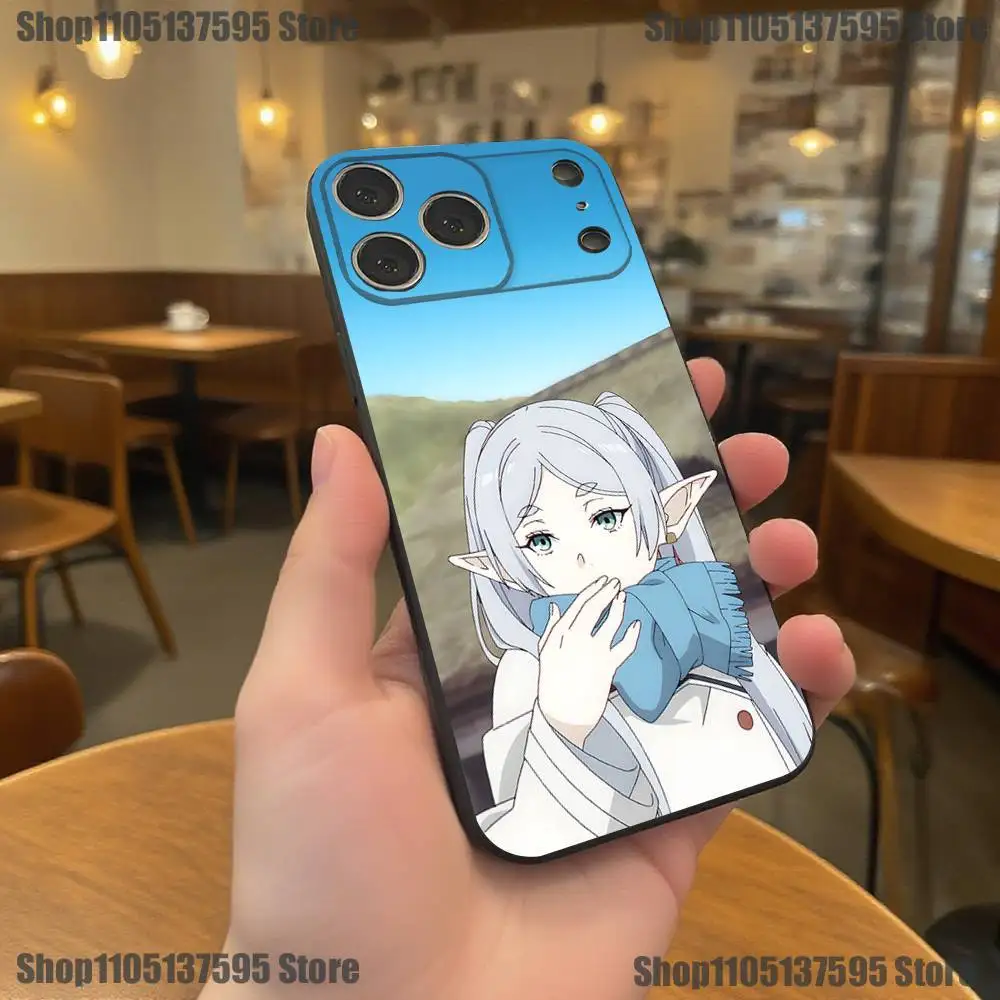 Funda de teléfono Frieren Sousou No Frieren Anime para iPhone 17,16,15,14,13,12,11,Pro,XS,Max,XR,Plus,E,SE4,Mini funda blanda negra