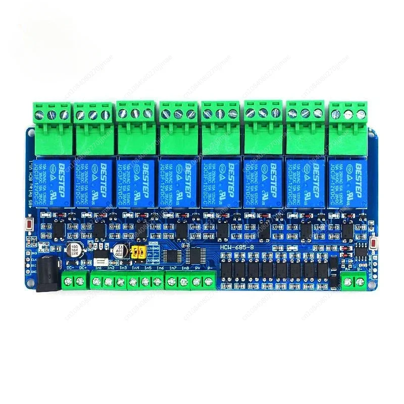 Modbus RTU 8-way 12V Relay Output 8-way Input RS485 TTL 485 Communication