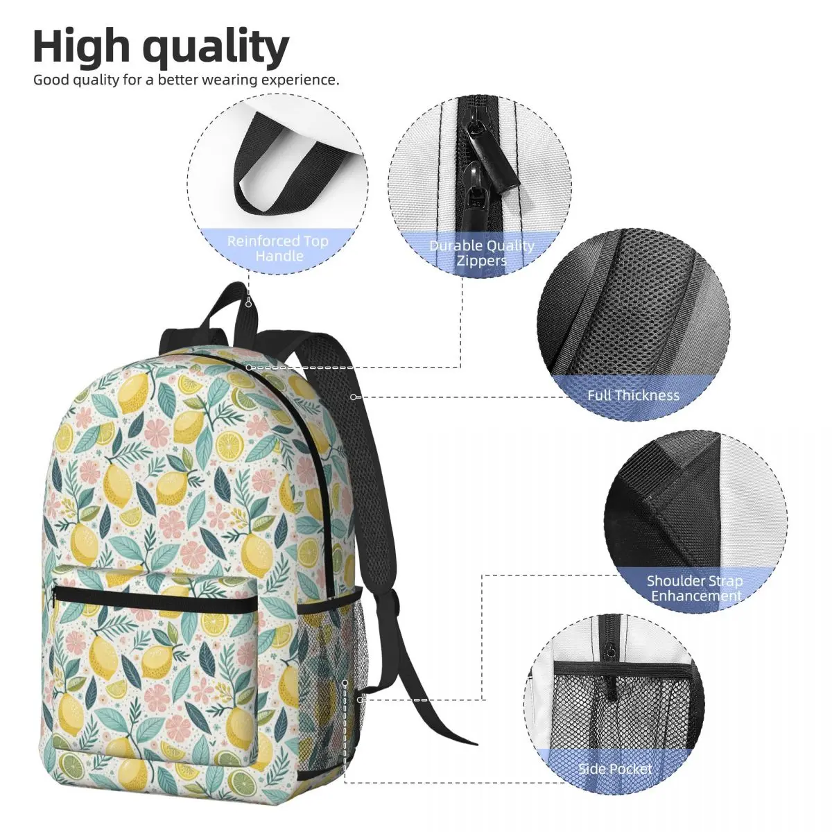 A Beautiful Summery Backpack Boys Girls BookBag Kids School Bag Laptop Shoulder Bags for Men Women