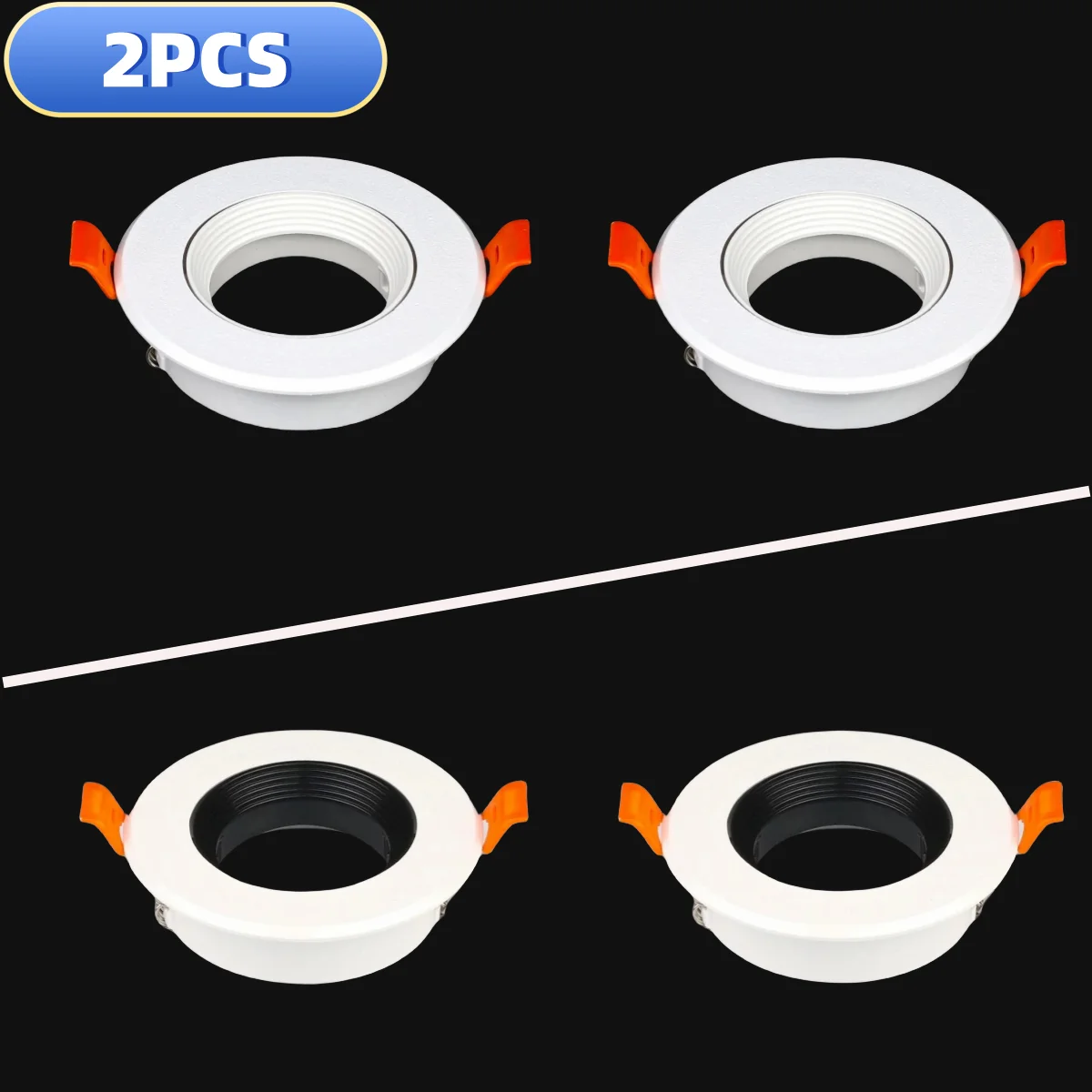 

2PCS Low Price GU10 Round Square Plastic Adjustable Anti-glare Recessed Spotlight Fixture MR16Downlight Spotlight Mounting Frame