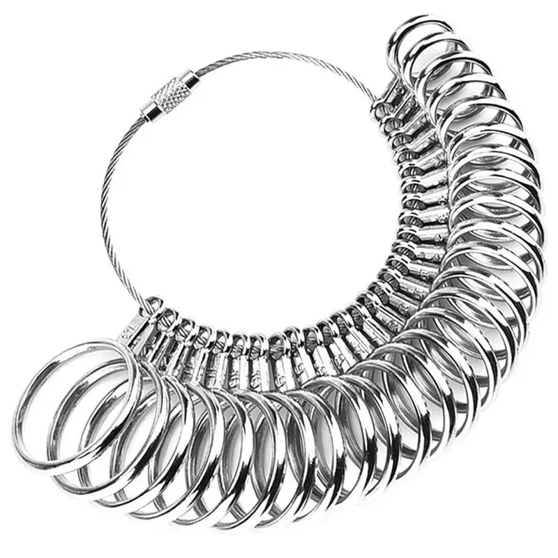 PWS Stainless Steel S Finger Sizer Measuring Ring Tool, Size 0-13 With Half Size