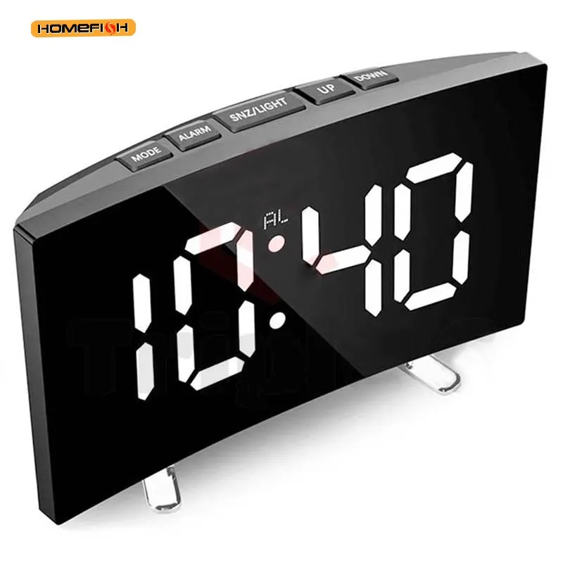 Electronic alarm clock Mirrored digital clock Digital alarm clock LED mirror clock