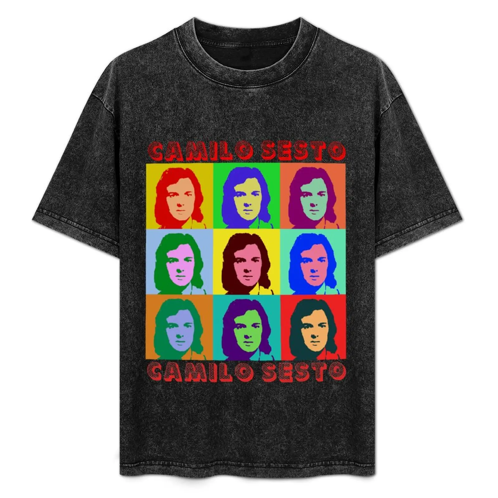 Camiseta Camilo Sesto Pop Art, Camiseta para Trabajar al Aire Libre para Hombre