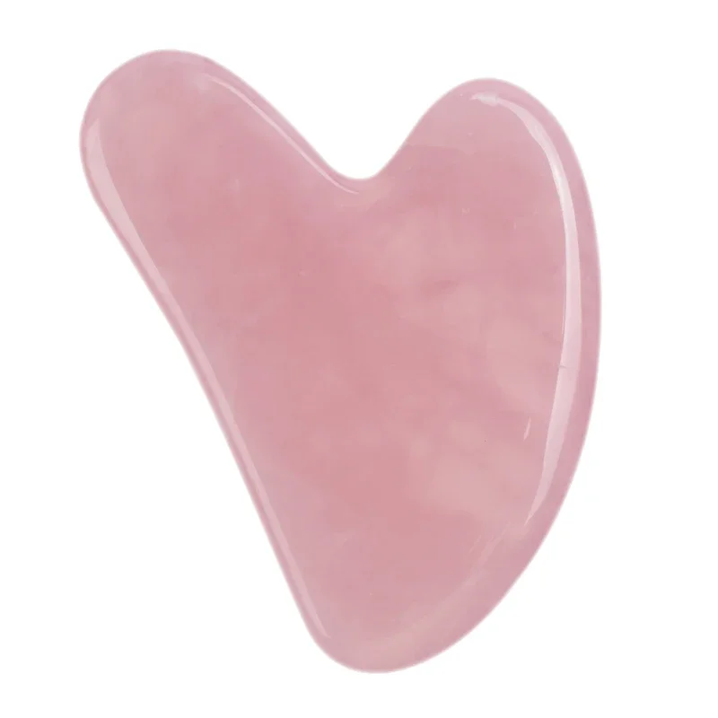 Serce Guasha Stone Face Rose Quartz Jade Massage Tool Chin Nose Lifting Firming Scraping Board Massage Facial Health Care Skin — zdjęcie 2