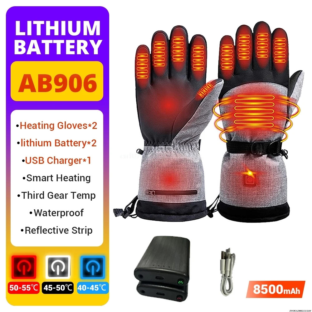 

Heating Sking Gloves Winter Electric Heated Gloves Thermal Gloves Waterproof Fast Hand Warmers For Snow Hunting Cycling Driving
