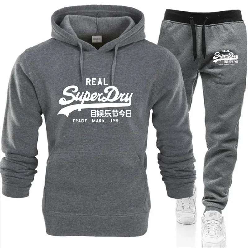 Autumn and winter men\'s and women\'s wear brand casual jogging sportswear set fashion hooded jumper + sweatpants two-piece set