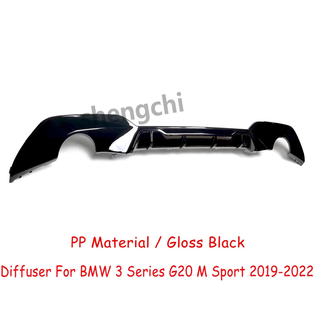 G20 Pre-Lci Rear Bumper Diffuser For BMW 3 Series G20 320i 330i M Sport Competition Style PP Material Rear Bumper lip 2019-2022