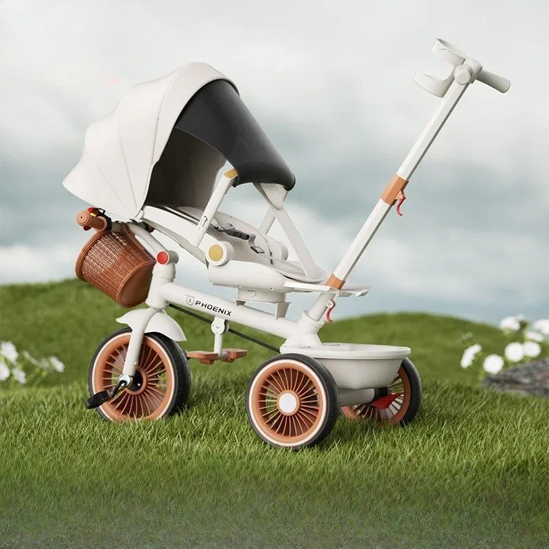 

Новинка 2025 года, трехколесная детская коляска, легкая детская велосипедная многофункциональная коляска