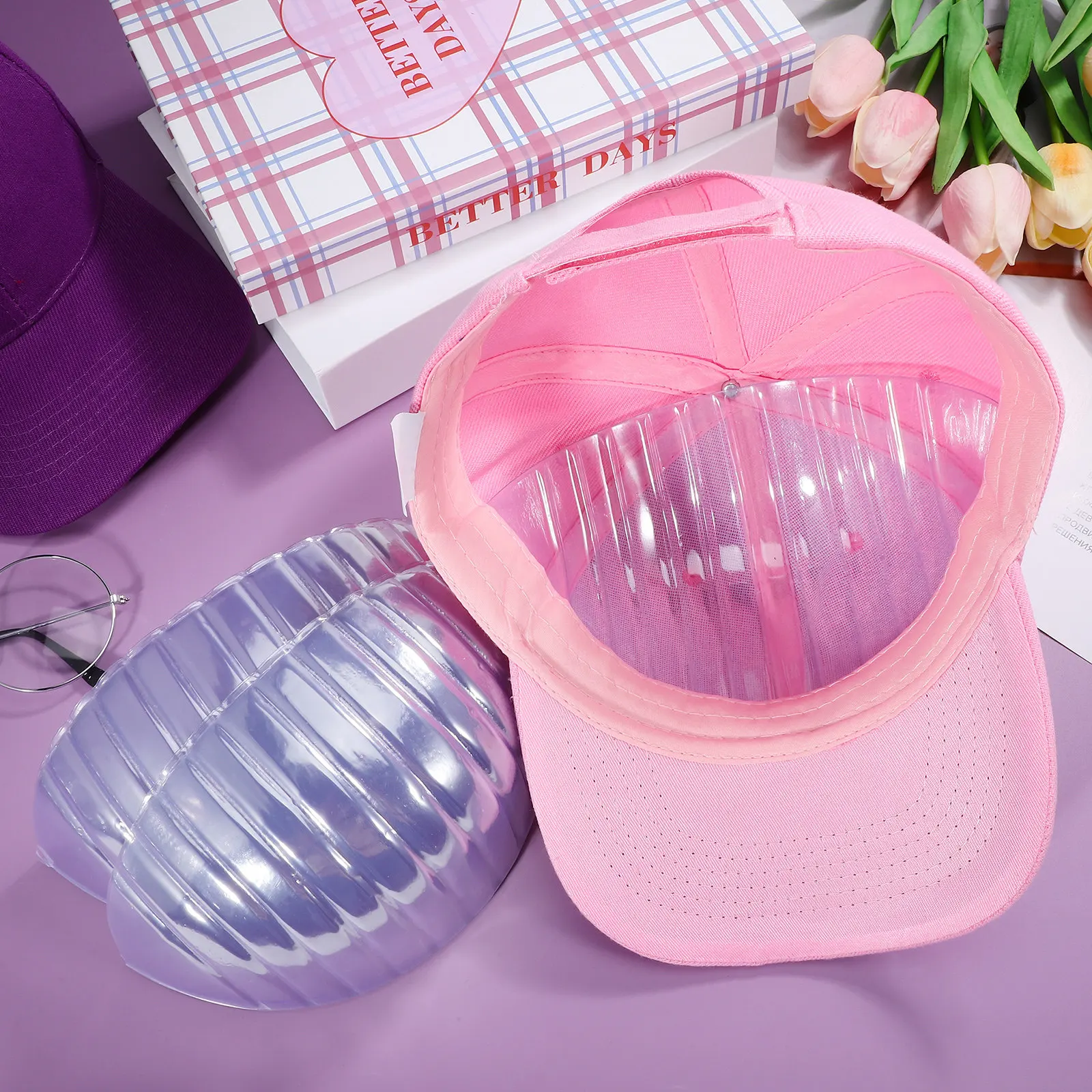 25Pcs Plastic Hat Inserts Baseball Cap Inner Support Half Lining Hat Shaper for Shape Retention Lightweight Easy Carry Cap