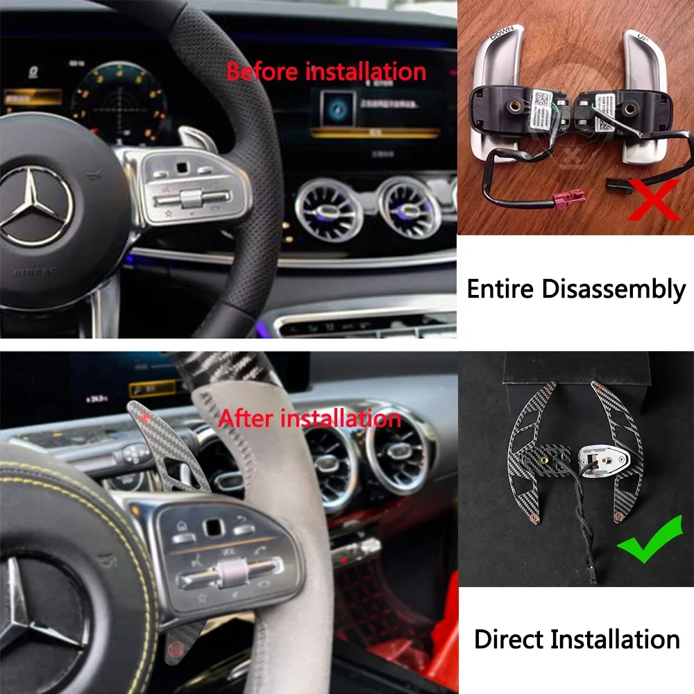 for Mercedes-Benz New Magnetic Paddle shift Complete Magneto-Absorbing T-Carbon Steering Wheel Paddle