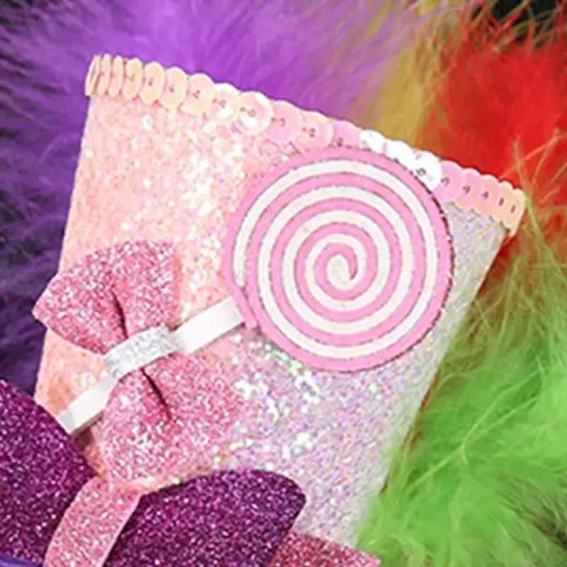 50LE Carnivals Party Hat Headpiece for All Age Person Creative Birthday Headwear Top Hat Hairhoop Holiday Festival Headdress