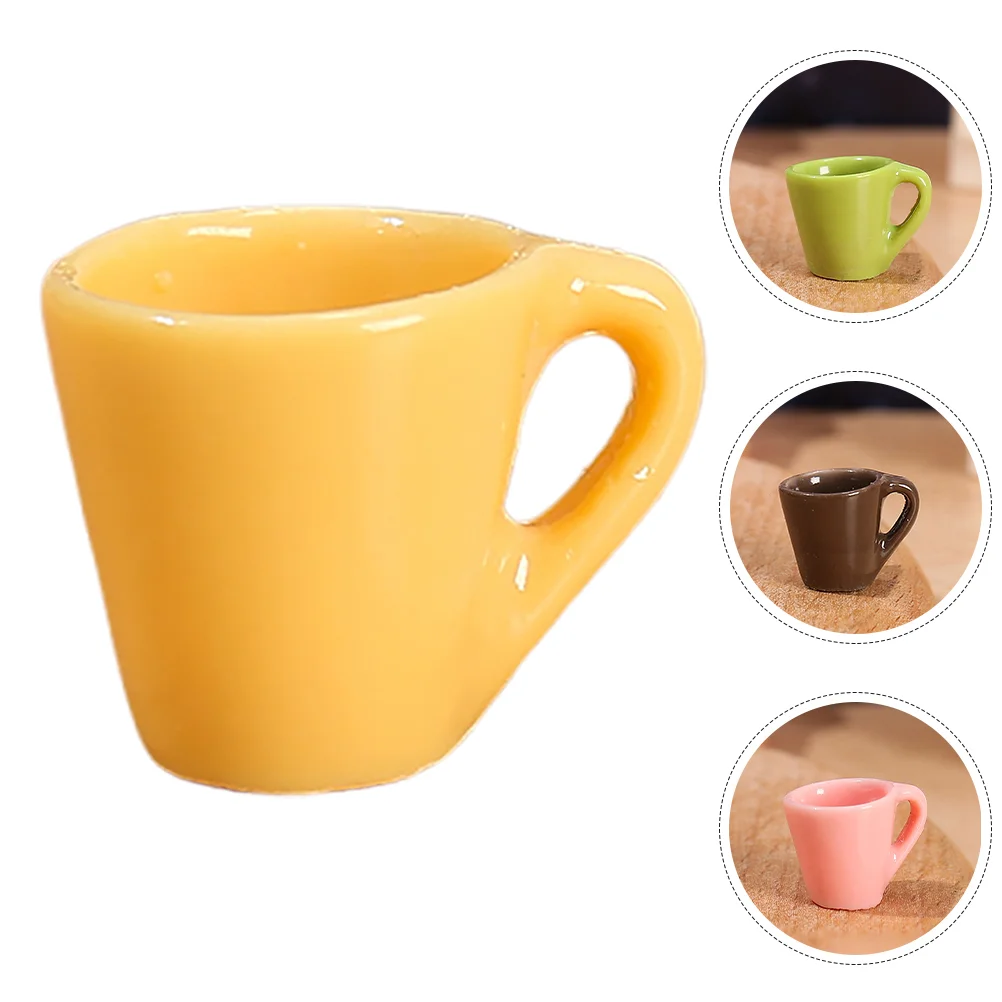 24 Pcs Miniature Cup Kitchen Accessories Dollhouse Mugs Resin Miniatures Coffee