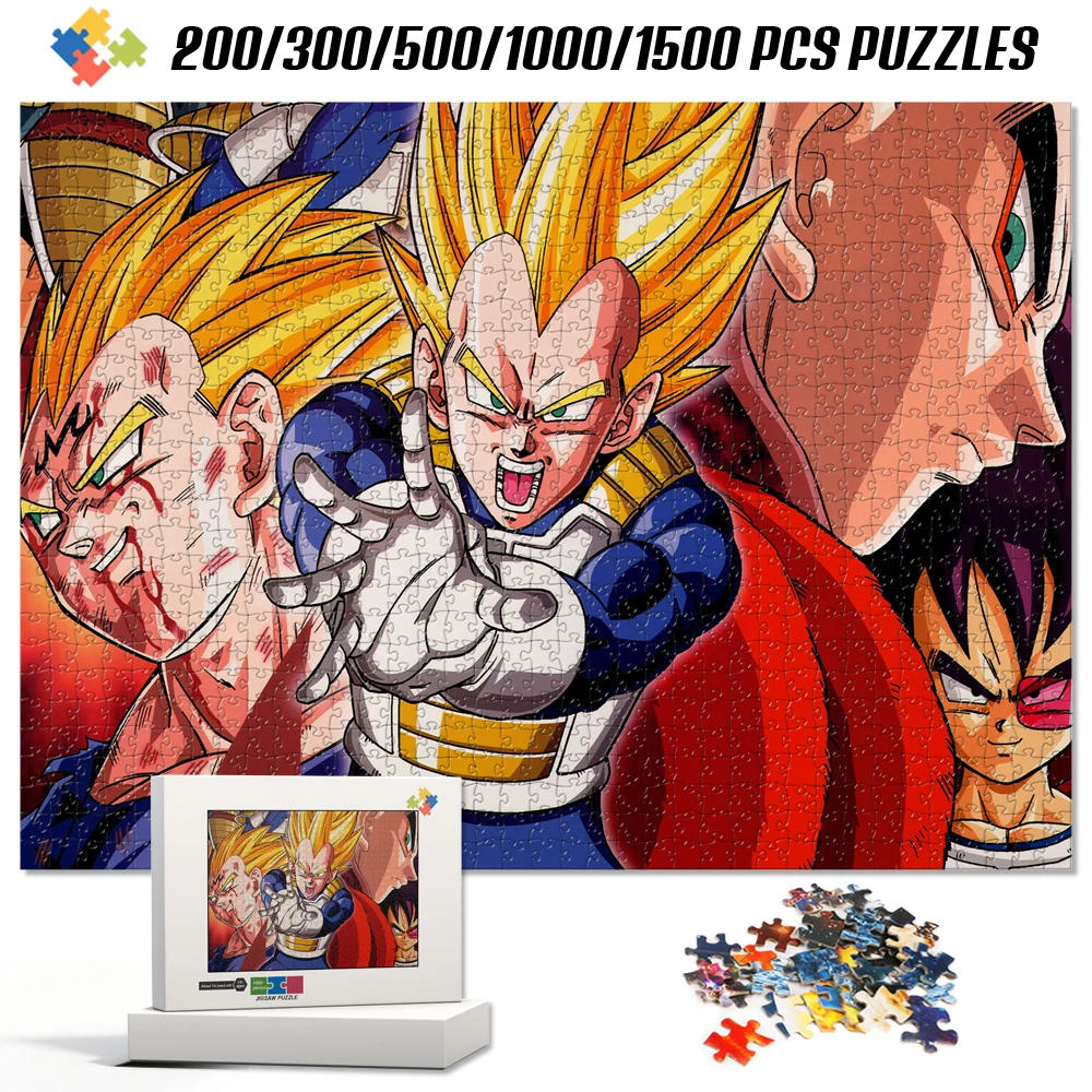 ドラゴンボールベジータ超サイヤ人ジグソーパズル木製カード頭の体操パズル大人のための楽しいモンテッソーリ教育玩具ギフト