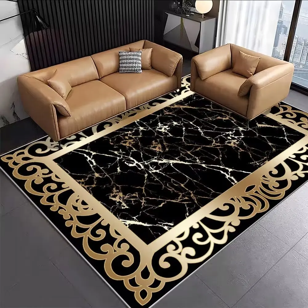 Premium Crystal Velvet Carpet Non-Skid Stain Proof Living Room Rug Large Area Floor Mat Easy Maintenance Home Decor