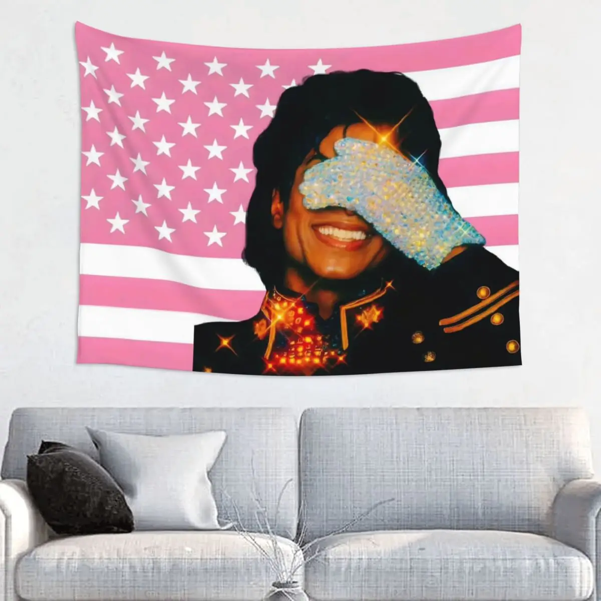 King Of Pop Michaels-MJ Singer Tapestry Hippie Polyester Wall Hanging Room Decor Yoga Mat Art Wall Tapestry