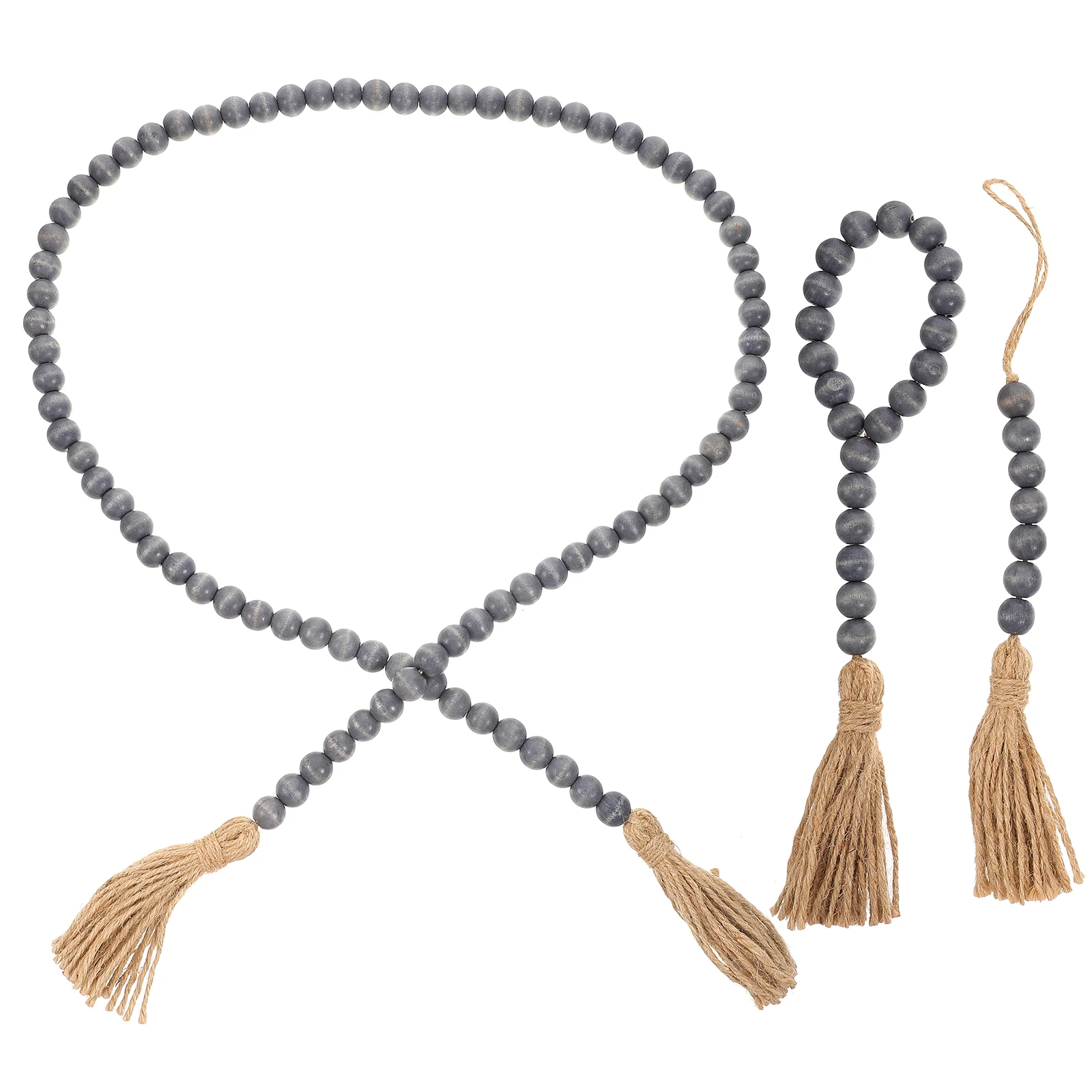 

3pcs Wooden Beads Hanging Decoration Rope Tassel Wood Bead Tassel Home Decor Wood Bead String nament
