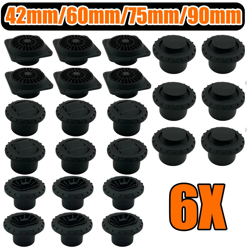 

6X 60 мм 75 мм 90 мм дизельный обогреватель, воздуховод, вентиляционное отверстие, вращающаяся труба, соединительный соединитель, черный для автомобиля, грузовика, фургона
