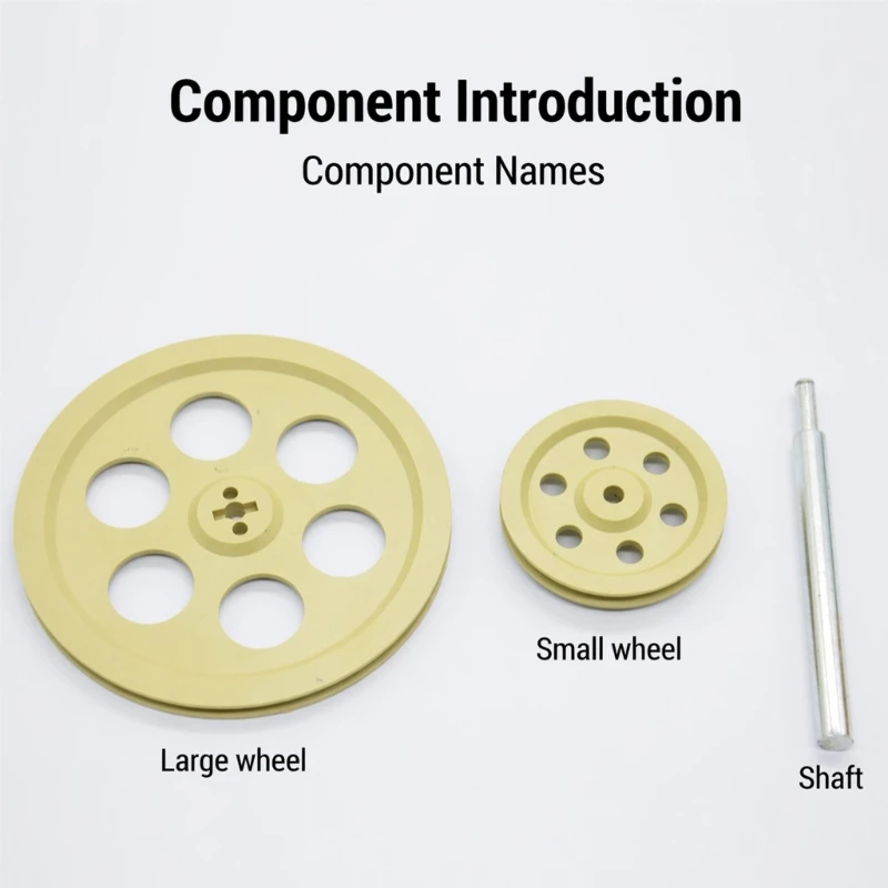 Wheel and Shaft Model, Simple Machine Demonstration Apparatus with Visible Plastic Wheel, Metal Shaft for Physics Lessons
