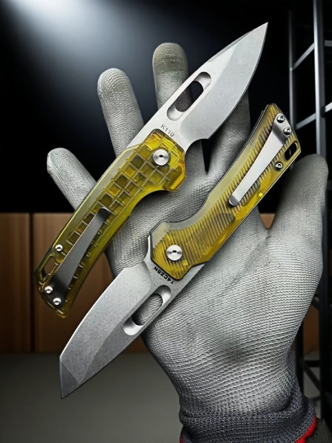 

Pterodactyl - Compact mini knife, PEI material transparent handle, EDC knife, sharp fruit knife for slicing bread