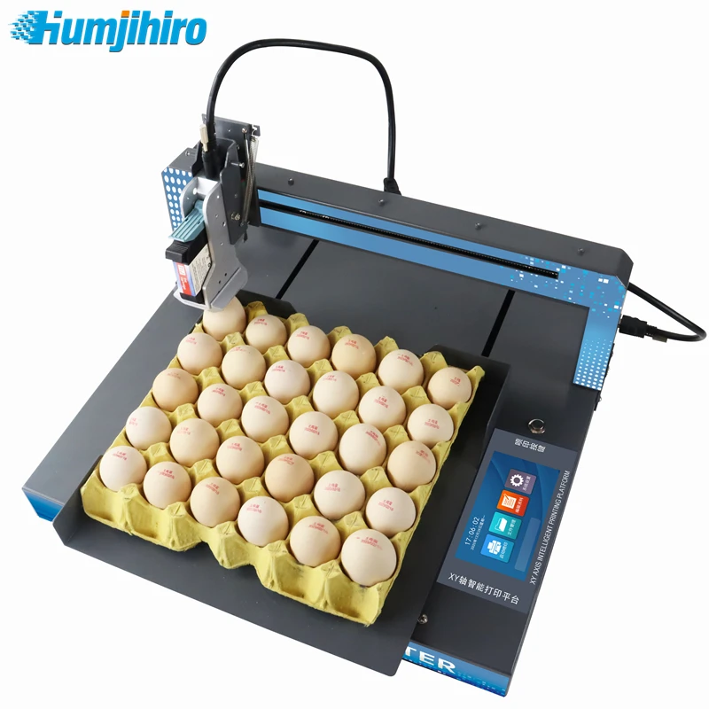 

HUMJIHIRO Egg Printer 12.7MM Online Thermal Inkjet Printer Egg Inkjet Printer QR Barcode Variable Date Expiry Date Number Logo