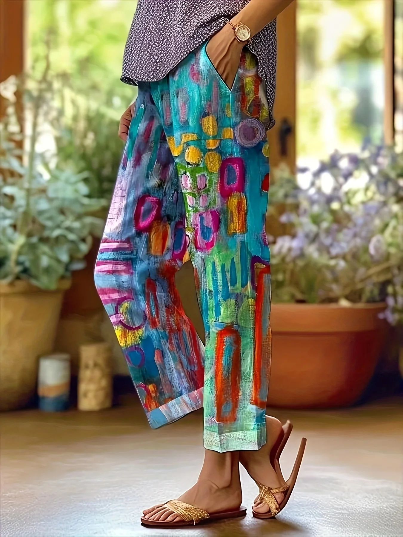 2026 Fashion Fun Painting Graffiti Vacation Beach Style Patterns 3D Printing Summer Outdoor Street Casual T-shirt Y2K Pants