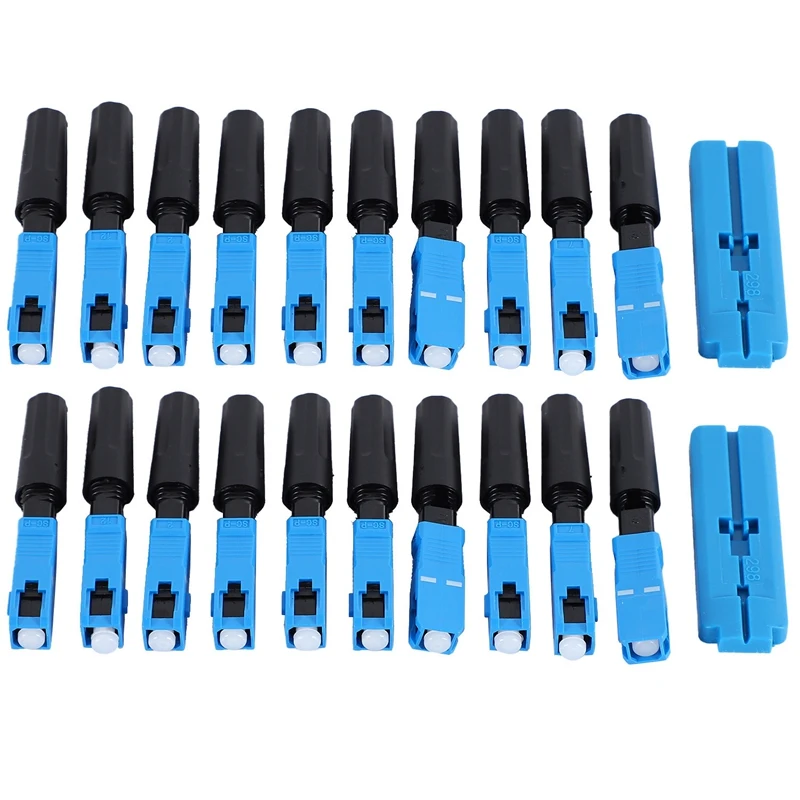 

100 Pcs Embedded Sc Upc Fiber Optic Fast Connector Ftth Single-Mode Fiber Optic Sc Quick Connector Sc Adapter Field