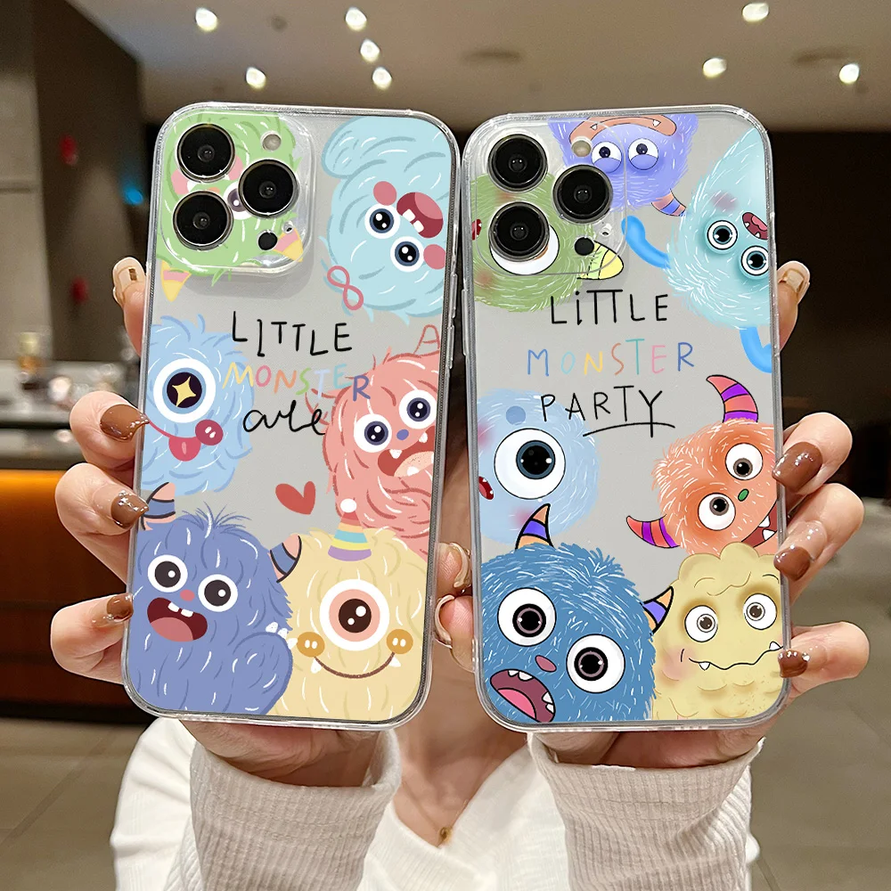 Disneys Little Monster Phone Case For IPhone 16 15 14 13 12 11 Mini Pro Max X XR XSMax 7 8 Plus SE20 Transparent Cover image 2