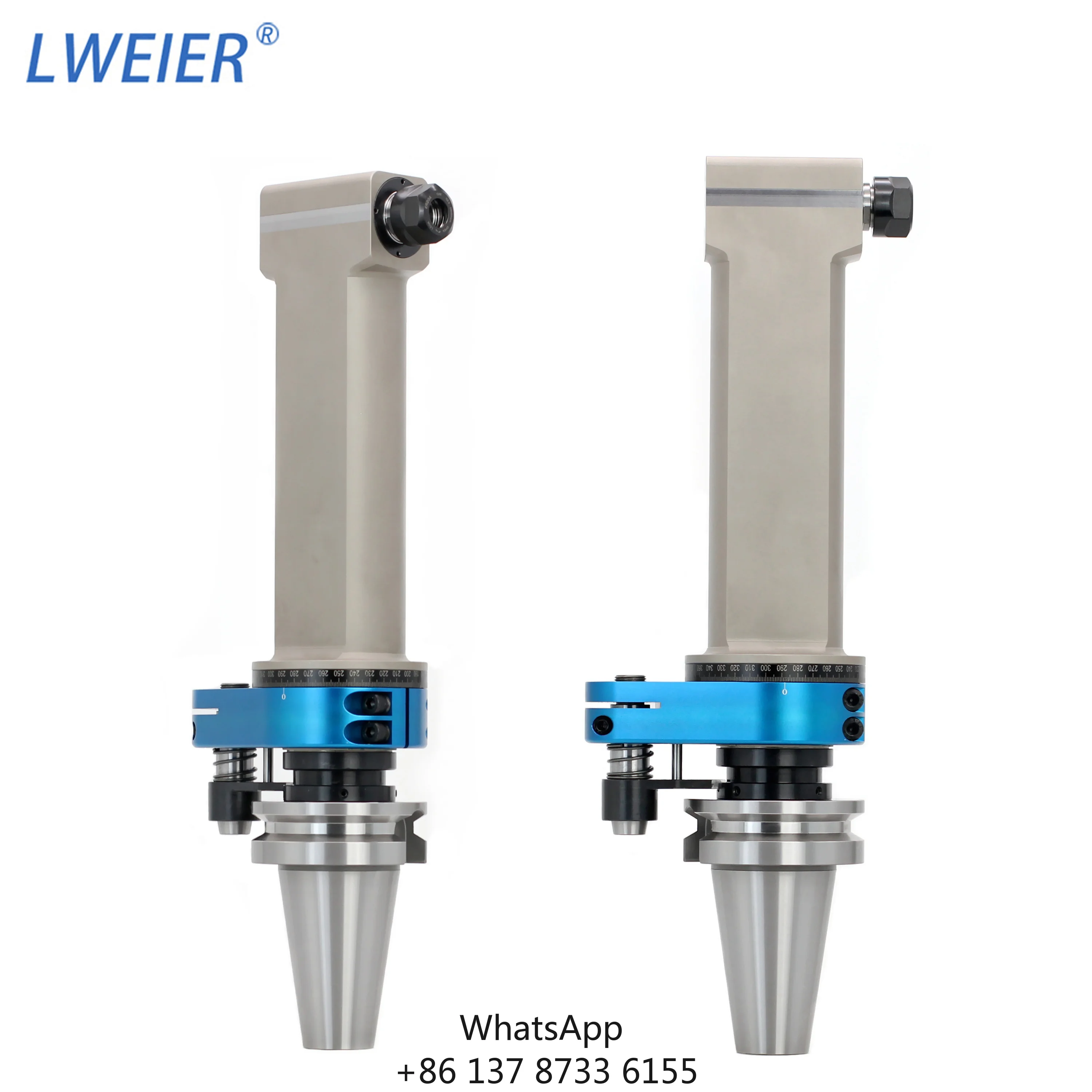 LWEIER Extended Angle Head AG90-BT50-ER20-250 Side Milling Head Drilling, Tapping, Drilling Machining Center Angle Head
