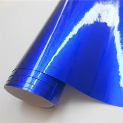 Candy Blue Glossy Metallic Vinyl Wrap Film Car Wrapping Foil Car Sticker Sheet For Motor Computer Vehicle Bike