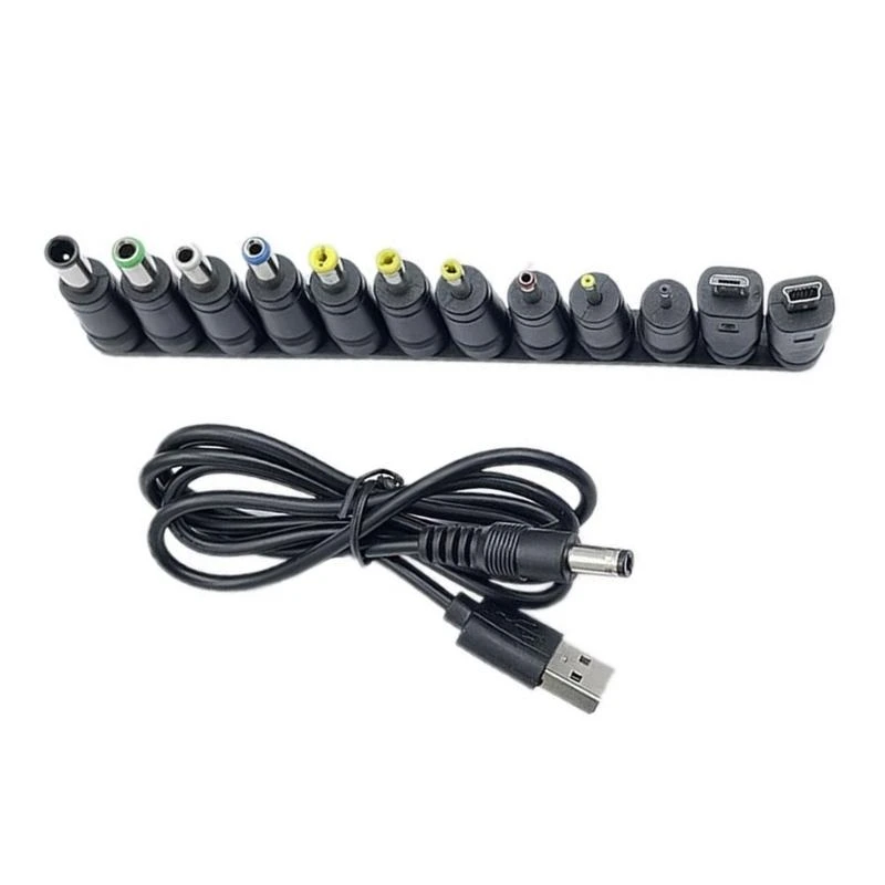 5V USB to DC5521 Charging Cord Reliable Power Cable+Adapters for Various Devices 