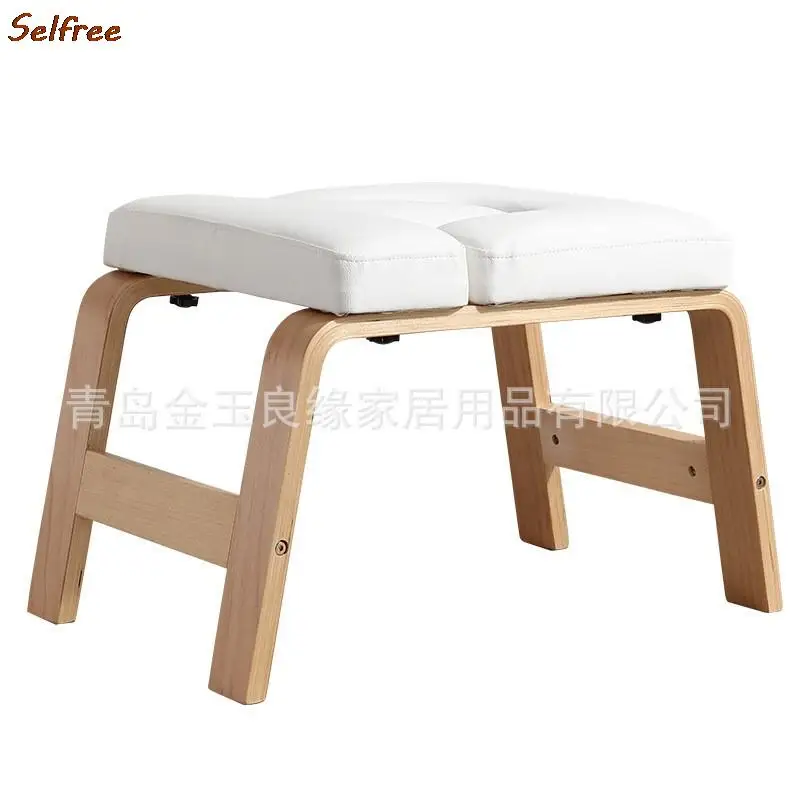 Multifunctional Wood Yoga Stool Fitness Inverted Solid Stool Professional Core Strength Auxiliary Chair Home Fitness Yoga Chair